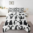 thumbnail image 1 of Manfei Cartoon Penguin 3-Piece Full Size Comforter Sets for Kids Teens,Love Heart Print Bedding Comforter Set,Merry Christmas Lightweight Bedding Sets,Breathable Home Decor,Reversible, 1 of 8
