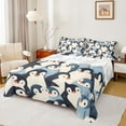 thumbnail image 1 of Manfei Cartoon Penguin 3pcs Twin Sheet Sets for Kids Teens,Kawaii Animal Wildlife Twin Fitted Sheet,Merry Christmas Breathable Flat Sheet,Breathable Home Decor, 1 of 7