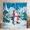 thumbnail image 1 of Manfei Cartoon Penguin Skating Black Out Curtains for Kids Teens,Xmas Tree Curtains Pack of 2 (42x63 Each),Merry Christmas Bedroom Curtains,Breathable Home Decor, 1 of 6