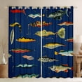 thumbnail image 1 of Manfei Cartoon Pike Fish Black Out Curtains for Child, Hunting and Fishing Curtains Pack of 2 (42x63 Each), Fishhook Bedroom Curtains, Window Curtains Room Decor, 1 of 6