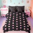 thumbnail image 1 of Manfei Cartoon Polka Dots 7-Piece Bedding Comforter Set,Cartoon French Style King Bedding Sets,Pink Black Bed Sheets For Children,Breathable Home Decor Reversible, 1 of 8