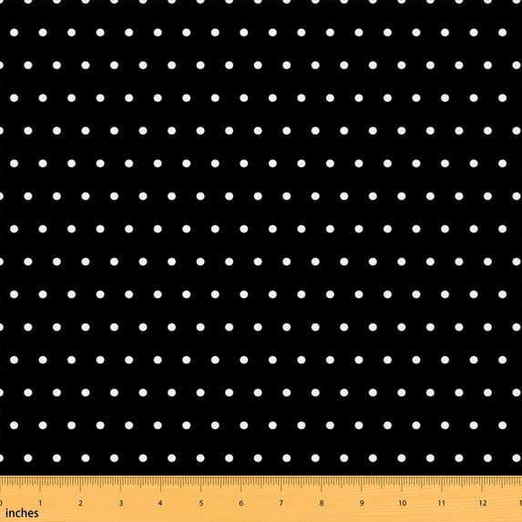 Manfei Cartoon Polka Dots Fabric by the Yard 2 Yards, Chic Sewing Fabric, Black White Dots