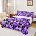 thumbnail image 1 of Manfei Cartoon Princess Bowknot Bed Sheets for Teens, Black Purple Ribbon King Sheets, Romantic Leopard Print Sheet Set, Breathable Home Decor, 4-Piece, 1 of 7