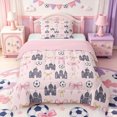 thumbnail image 1 of Manfei Cartoon Princess Castle Twin Comforter Sets,Pink Kawaii Bowtie Bedding Set,Pink Reversible,2pcs,1 Comforter and 1 Pillowcase, 1 of 7