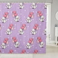 thumbnail image 1 of Manfei Cartoon Pug Shower Curtain 72Wx72L, Love Heart Balloon Bathroom Curtain, Purple, 1 of 5