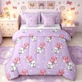 thumbnail image 1 of Manfei Cartoon Pug Twin Bedding, Love Heart Balloon Bedding Comforter Set, Purple, Reversible, 7 Pieces, 1 of 6