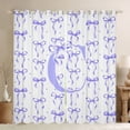 thumbnail image 1 of Manfei Cartoon Purple Bow Letter C Monogrammed Black Out Curtains for Girls Teens,Polka Dots Cute Alphabet Curtains Pack of 2 (42x63 Each) for Kids,Super Cozy Room Decor, 1 of 6
