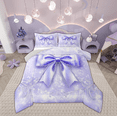 thumbnail image 1 of Manfei Cartoon Purple Ribbon Bedding Comforter Set, Princess Bowknot Bow Twin Comforter Sets, Teen Boy Girl Kid Reversible Bedding Set, Lightweight Room Decor, 2-Piece, 1 of 8