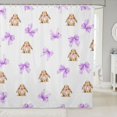 thumbnail image 1 of Manfei Cartoon Rabbit Shower Curtain 72Wx78L,Cute Coquette Bowknot Bath Curtain, 1 of 5
