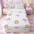 thumbnail image 1 of Manfei Cartoon Rabbit Zipper Full Size Comforter Sets with Fitted Sheet and 2 Pillowcases,Cute Coquette Bowknot Zipper Bedding Set,Reversible,4pcs, 1 of 7