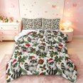 thumbnail image 1 of Manfei Cartoon Raccoon Animals Queen Comforter Set,Christmas Santa Hat Comforter Sets Queen,Gray Green,Christmas Reversible,3 Pieces,1 Comforter and 2 Pillowcases, 1 of 7