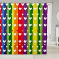 thumbnail image 1 of Manfei Cartoon Rainbow Shower Curtain 72Wx72L, Graffiti Stripes Love Heart Bathroom Curtain, Rainbow Multicolor, 1 of 5