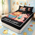 thumbnail image 1 of Manfei Cartoon Ramen Capybara Zipper Twin Comforter Sets with Fitted Sheet and 2 Pillowcases, Cute Boba Axolotl Zipper Bedding Set, Black Pink, Black Reversible, 4pcs, 1 of 7