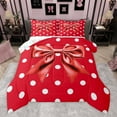 thumbnail image 1 of Manfei Cartoon Red Bowknot 2pcs Bedding Comforter Set for Female Girls Child,Polka Dots Twin Comforter Sets,Kawaii Bow Tie Breathable Bedding Set,Super Cozy Room Decor,Reversible, 1 of 8