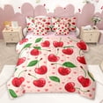 thumbnail image 1 of Homewish Cartoon Red Cherry Twin Bedding Sets 7-Piece for Teens, Yummy Summer Fruit Bedding Comforter Set, Kawaii Love Heart Reversible Sheet Sets, Super Cozy Room Decor, 1 of 7