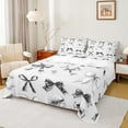 thumbnail image 1 of Manfei Cartoon Ribbon Bed Sheets Set Full Size, Princess Grey Bow Bed Sheets Full, Cute Bowknot Bedding Full Size, Breathable Room Decorative, 4pcs, 1 of 7