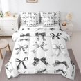 thumbnail image 1 of Manfei Cartoon Ribbon Bed in a Bag King size, Princess Grey Bow Bed Set, Cute Bowknot Reversible Bedding King Size, Breathable Room Decorative, 7pcs, 1 of 6