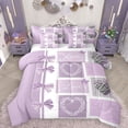 thumbnail image 1 of Manfei Cartoon Ribbon Bow 7-Piece Bedding Comforter Set for Kids, Purple Dreamy Butterfly King Bedding Sets, Love Heart Reversible Bed Sheets, Luxury Bedroom Decor, 1 of 8