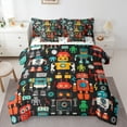 thumbnail image 1 of Manfei Cartoon Robot 7-Piece Bedding Comforter Set,Teens Robot King Bedding Sets,Red Black Bed Sheets For Boys Kids,Microfiber Bedroom Decor Reversible, 1 of 8