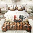 thumbnail image 1 of Manfei Cartoon Rooster Child Bedding Comforter Set 7pcs, Rustic Farmhouse Animal King Bedding Sets, Groovy Daisy Floral Reversible Bed Sheets, Luxury Bedroom Decor, 1 of 7