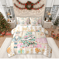 thumbnail image 1 of Manfei Cartoon Royal Princess Twin Bedding Sets 7-Piece, Beige Nutcracker Guard Bedding Comforter Set, Merry Christmas Reversible Sheet Sets, Luxury Bedroom Decor, 1 of 8