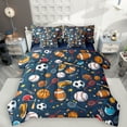 thumbnail image 1 of Manfei Cartoon Rugby Soccer 7-Piece Twin Bedding Sets, Basketball Player Bedding Comforter Set, Cartoon Football Soccer Reversible Sheet Sets, Lightweight Room Decor, 1 of 8