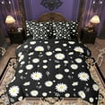 thumbnail image 1 of Manfei Cartoon Rustic Flower 7-Piece Bedding Comforter Set, Groovy Daisy King Bedding Sets, Black White Cartoon Reversible Bed Sheets, Luxury Bedroom Decor, 1 of 8