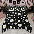 thumbnail image 1 of Manfei Cartoon Rustic Flower Full Size Comforter Sets, Groovy Daisy Bedding Comforter Set, Black White Cartoon Reversible Bedding Sets, Luxury Bedroom Decor, 3-Piece, 1 of 9
