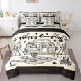 thumbnail image 1 of Manfei Cartoon Rv 7pcs Queen Bedding,Cute Camping Print Bedding Comforter Set Queen,Beige,Light Gray Reversible, 1 of 7