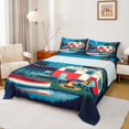 thumbnail image 1 of Manfei Cartoon Rv Pattern Bed Sheets,Night Sky Full Size Sheets,Blue,4 Pieces,1 Flat Sheet, 1 Fitted Sheet and 2 Pillowcases, 1 of 6