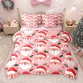 thumbnail image 1 of Manfei Cartoon Santa Claus 7-Piece Bedding Comforter Set,Christmas Flower Red Berry King Bedding Sets,Pink Red White Bed Sheets For Girl,Breathable Home Decor Reversible, 1 of 9