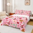 thumbnail image 1 of Manfei Cartoon Santa Claus Bed Sheets,Kawaii Gingerbread Man King Sheets,Merry Christmas Sheet Set For Girls,Luxury Bedroom Decor,4pcs, 1 of 7