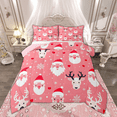 thumbnail image 1 of Manfei Cartoon Santa Claus Bedding Comforter Set for Kids, Christmas Deer Twin Comforter Sets, Kawaii Snowflake Heart Bedding Set Breathable Home Decor, Reversible 2-Piece, 1 of 8