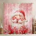 thumbnail image 1 of Manfei Cartoon Santa Claus Black Out Curtains for Girls, Watercolor Pink Curtains Pack of 2 (42x63 Each), Happy New Year Gifts Bedroom Curtains, Merry Christmas Room Decor, 1 of 6