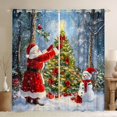 thumbnail image 1 of Manfei Cartoon Santa Claus Black Out Curtains for Kids, Green Xmas Tree Snowman Curtains Pack of 2 (42x63 Each), Winter Festival Snowflake Bedroom Curtains, Luxury Bedroom Decor, 1 of 6