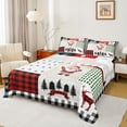 thumbnail image 1 of Manfei Cartoon Santa Claus Twin Sheet Sets for Child, Merry Christmas Twin Fitted Sheet, Patchwork Plaid Flat Sheet, Microfiber Bedroom Decor, 3 Pieces, 1 of 7