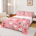 thumbnail image 1 of Manfei Cartoon Santa Claus Twin Sheet Sets,Red Xmas Stocking Twin Fitted Sheet,Happy Christmas Flat Sheet For Teens,Super Cozy Room Decor,3-Piece, 1 of 7