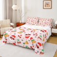 thumbnail image 1 of Manfei Cartoon Santa Claus Twin Sheet Sets for Kids, Christmas Bell Twin Fitted Sheet, Xmas Stars Snowflake Flat Sheet, Breathable Home Decor, 3pcs, 1 of 6