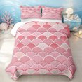 thumbnail image 1 of Manfei Cartoon Scale Quilt King, Ocean Animal King Coverlet Set, Pink, 3-Piece, 1 Bedspread and 2 Pillowcases, 1 of 7