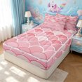thumbnail image 1 of Manfei Cartoon Scale Zipper Full Size Comforter Sets with Fitted Sheet and 2 Pillowcases, Ocean Animal Zipper Bedding Set, Pink, Polkadot Reversible, 4-Piece, 1 of 7