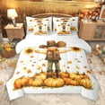 thumbnail image 1 of Manfei Cartoon Scarecrow 7pcs Bedding Comforter Set,Autumn Pumpkin Maples Queen Bedding Sets,Hello Fall Queen Sheet Sets For Girls Boys,Super Cozy Room Decor Reversible, 1 of 9