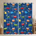 thumbnail image 1 of Manfei Cartoon School Bus Blackout Curtains Set of 2 (52x84 Each) for Kids, Vehicle Truck Window Curtains, Rustic Sunflower Curtains and Drapes, Window Curtains Decor, 1 of 6