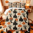 thumbnail image 1 of Manfei Cartoon Skull Quilt King,Minimalist Bat Halloween King Coverlet Set,3pcs,1 Bedspread and 2 Pillowcases, 1 of 7