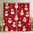 thumbnail image 1 of Manfei Cartoon Snowman Black Out Curtains for Kids, Kawaii Snowflakes Curtains Pack of 2 (42x63 Each), Red Christmas Bedroom Curtains, Luxury Home Decor, 1 of 6