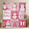 thumbnail image 1 of Manfei Cartoon Snowman Curtains Pack of 2 (42x84 Each) for Child, Kawaii Pink Xmas Tree Curtains Blackout, Christmas Patchwork Print Bedroom Curtains, Curtains and Drapes Room Decor, 1 of 6
