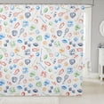thumbnail image 1 of Manfei Cartoon Sport Shower Curtain 72Wx84L, Soccer Tennis Football Bathroom Shower Curtain, Multicolor Sport, 1 of 5