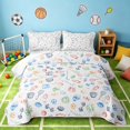 thumbnail image 1 of Manfei Cartoon Sport Twin Quilt Set, Soccer Tennis Football Twin Coverlet Set, Multicolor Sport, Stars Reversible 2 Pieces, 1 Bedspread and 1 Pillowcase, 1 of 7