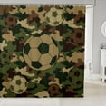 thumbnail image 1 of Manfei Cartoon Sports Shower Curtain 72Wx72L, Camo Soccer Bathroom Curtain, Camo Green Beige Brown, 1 of 5