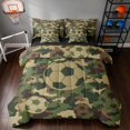 thumbnail image 1 of Manfei Cartoon Sports Twin Bedding, Camo Soccer Bedding Comforter Set, Camo Green Beige Brown, Black Reversible 7 Pieces, 1 of 6