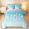 thumbnail image 1 of Manfei Cartoon Starfish Seashells 7-Piece King Bedding,Marine Life King Bed in a Bag,Blue White,Light Gray Reversible, 1 of 7